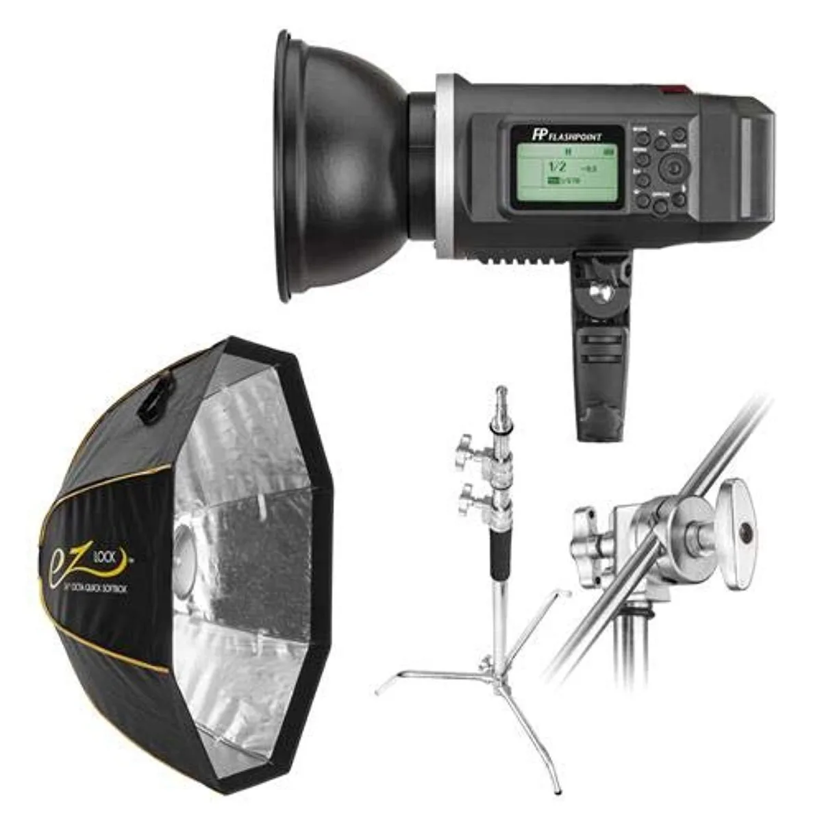 Flashpoint Brand Flashpoint XPLOR 600 HSS R2 Kit with C-Stand and 36" Octabox — product photo