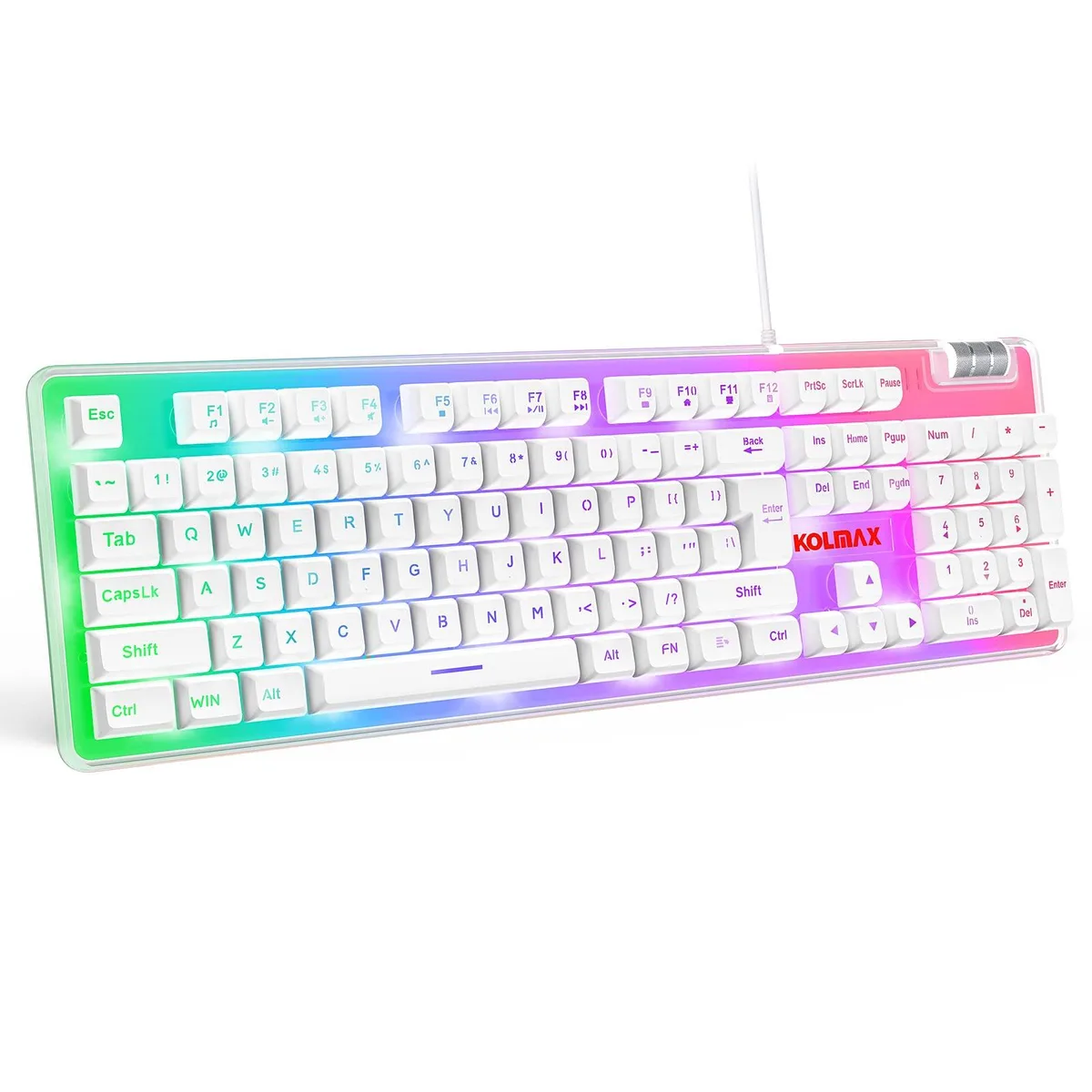  Philips K10 Gaming Keyboard Transparent Case PBT Keycaps Scroll Wheel 104 Key Wired — product photo