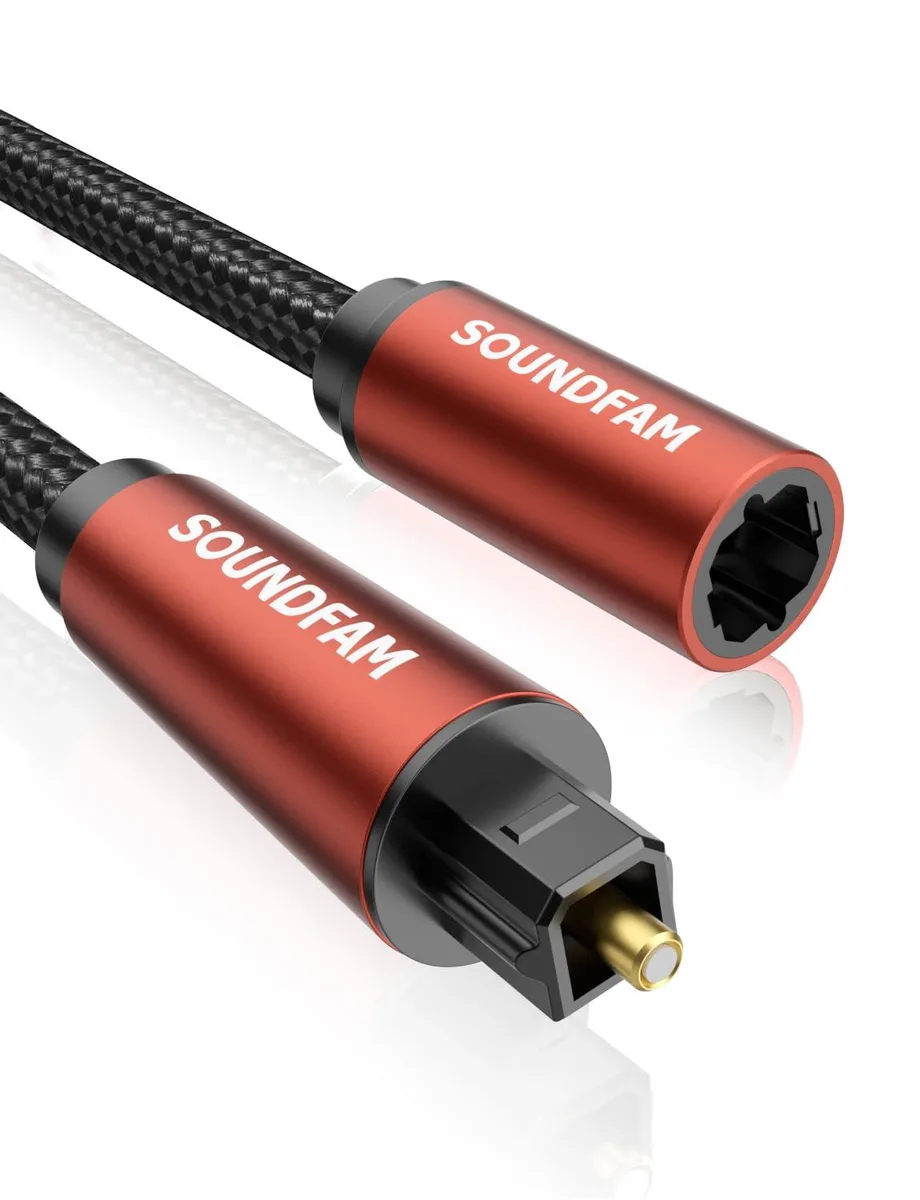  SOUNDFAM 6.6 ft toslink digital optical audio cable red — product photo