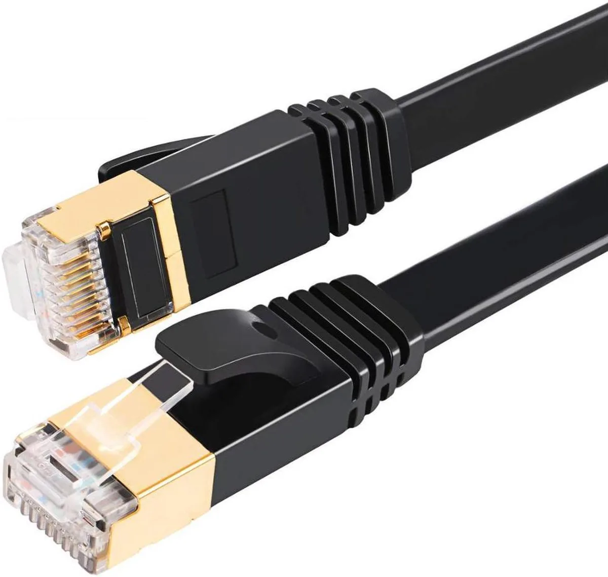Vszerda Vszerda Cat 7 Flat Network Ethernet Cable 10 Gigabit 82 ft Black — product photo