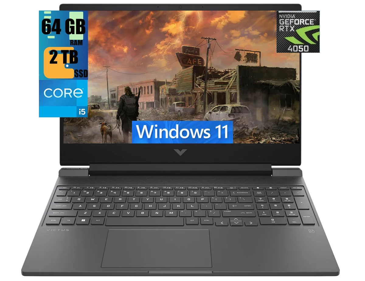 HP HP Victus 15 gaming laptop Raider Gray i5-13500H RTX 4050 64GB DDR4 2TB PCIe SSD — product photo