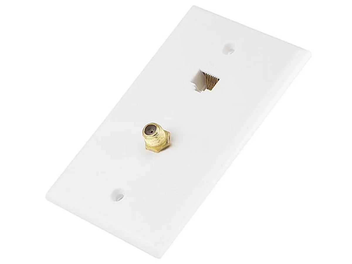 Monoprice Inc. Monoprice 107838 Cat5e F-Type Wall Plate Coupler White — product photo