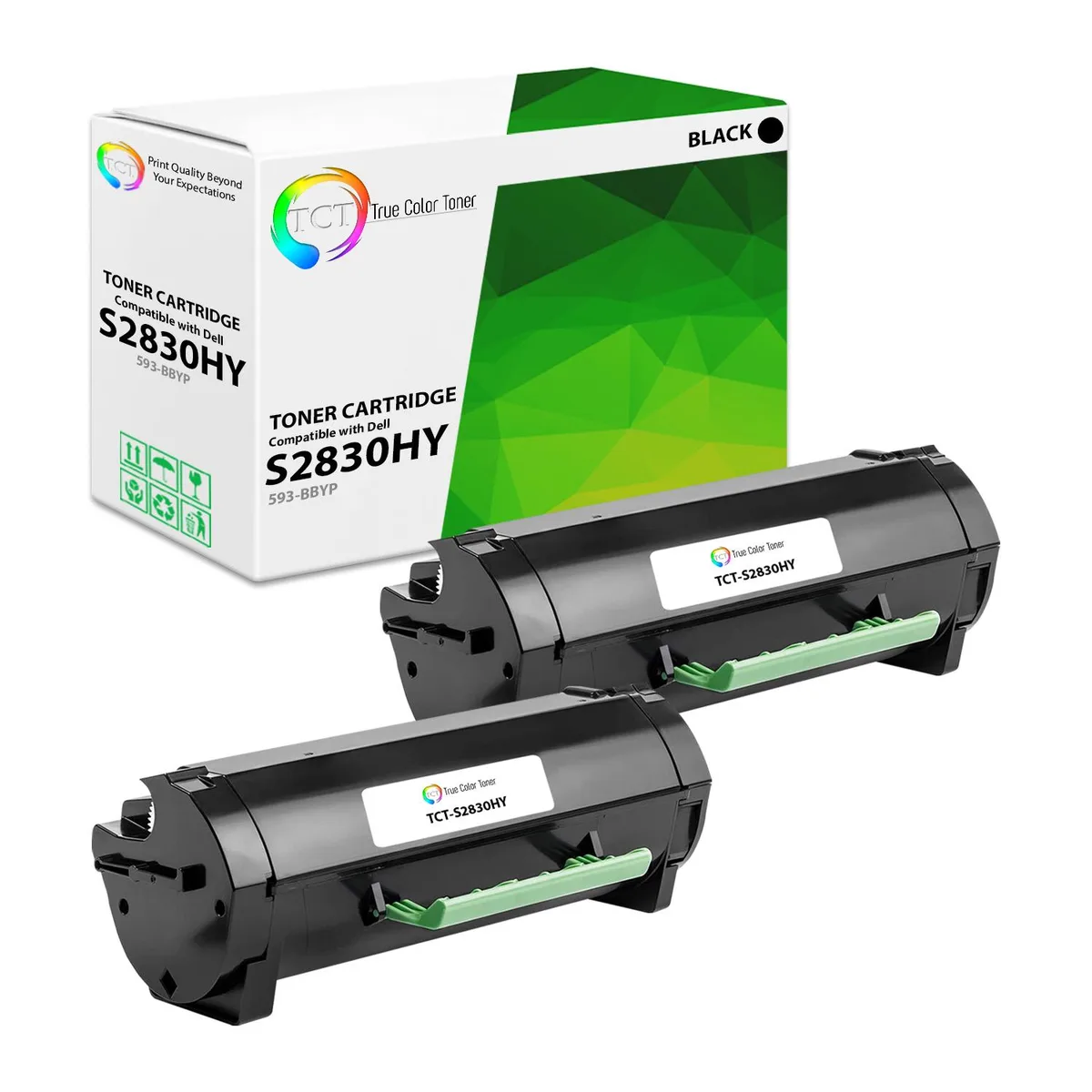 True Color Toner True Color Toner 593-BBYP toner cartridge 2-pack black high yield 20000 pages — product photo