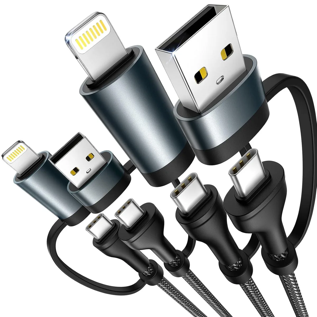 MCHOSE MCHOSE 4-in-1 Charging Cable 2-Pack 6.6FT 60W MFi Lightning — product photo