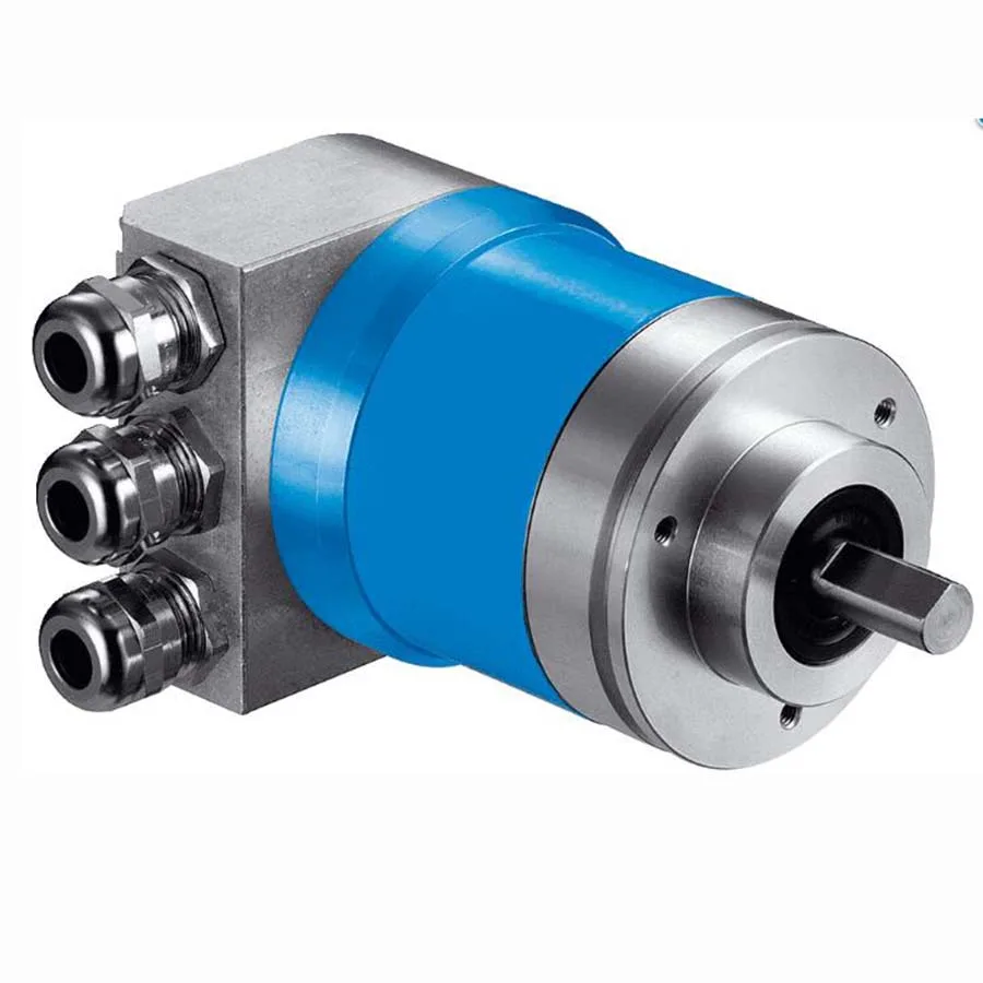 Cylindrical aluminium encoder with 6 mm solid shaft and servo flange