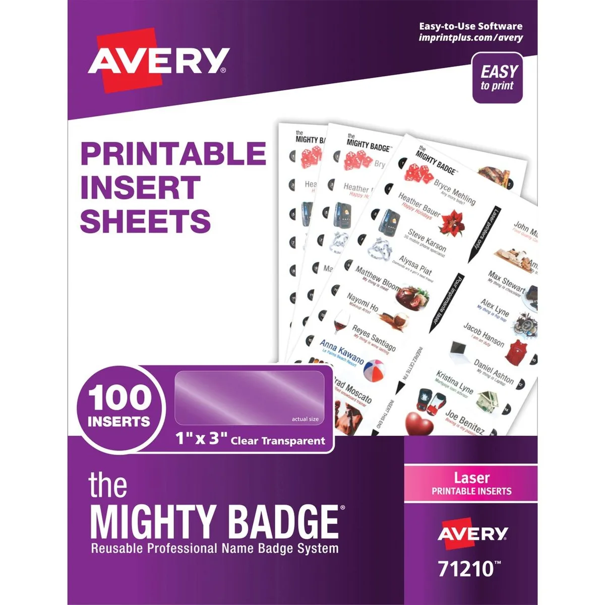 Avery Avery 71210 Laser/Inkjet Badge Insert 100 Pack — product photo