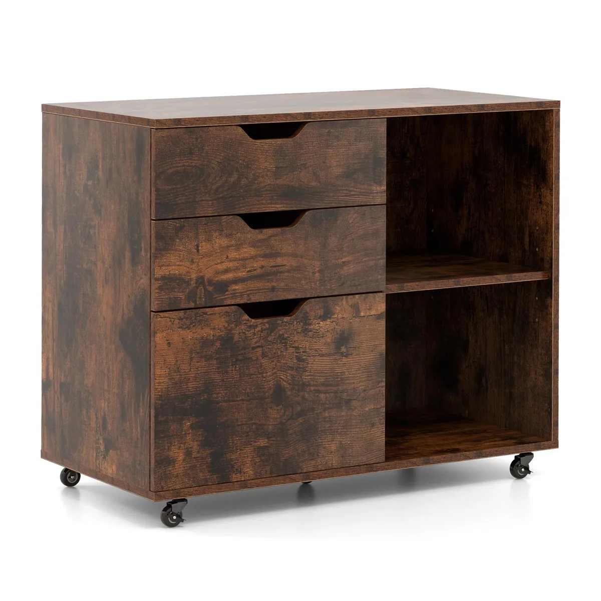 SlickBlue SlickBlue 3-Drawer File Cabinet Rustic Brown 32x16x26 — product photo