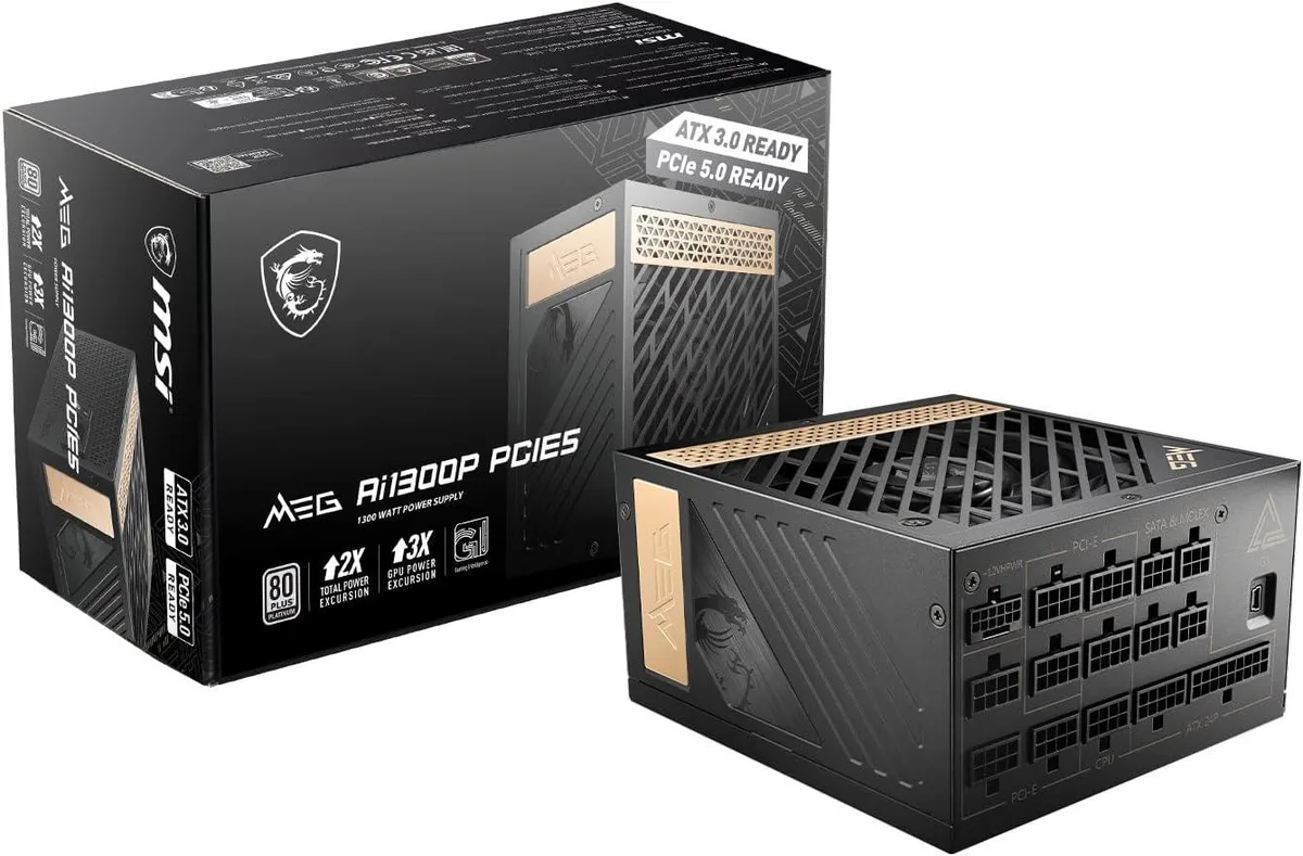 MSI MSI MEG Ai1300P PCIE5 1300W ATX 3.0 power supply — product photo