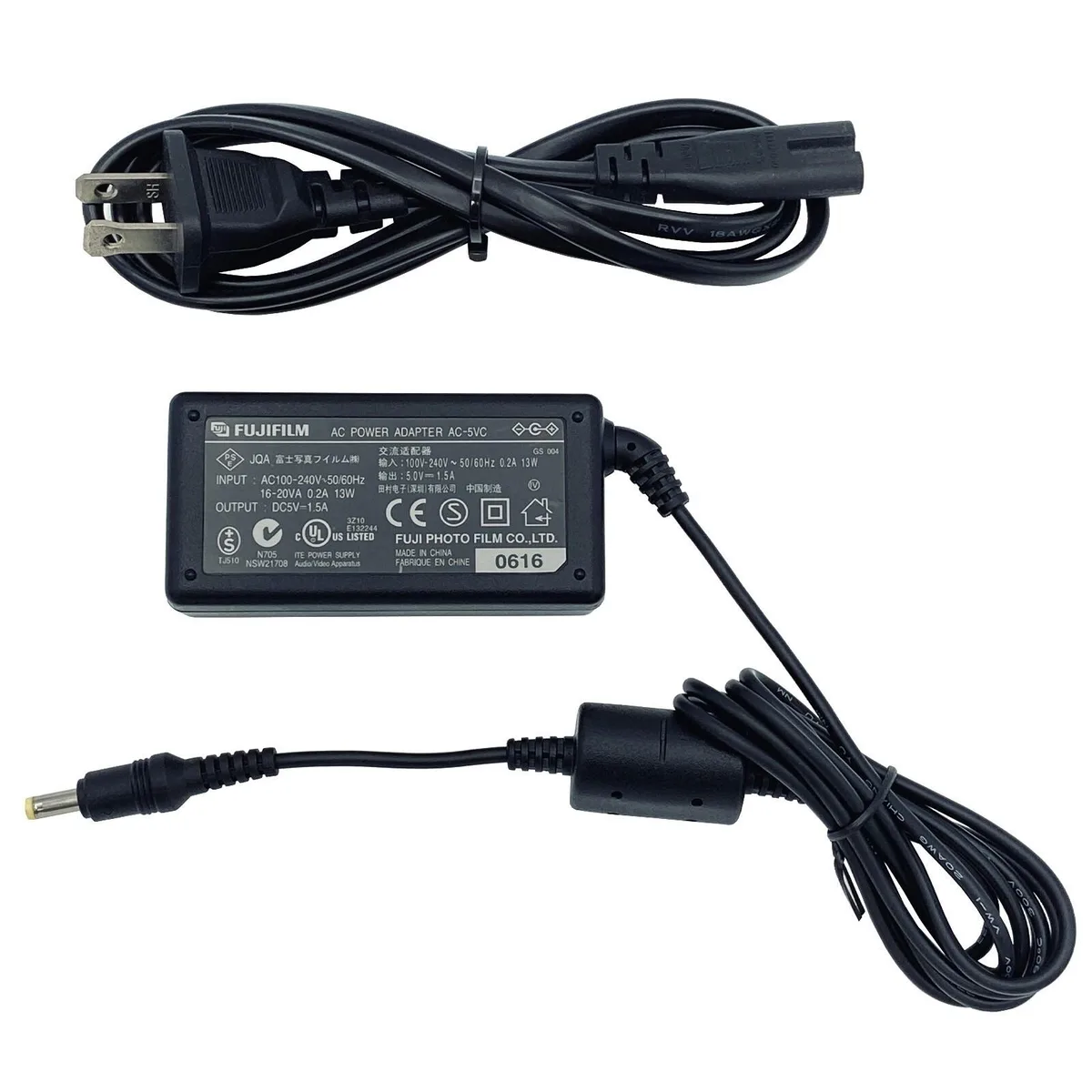 FUJIFILM FUJIFILM AC-5VC power adapter 5V 1.5A 7.5W 100-240V 5.5x2.1mm — product photo