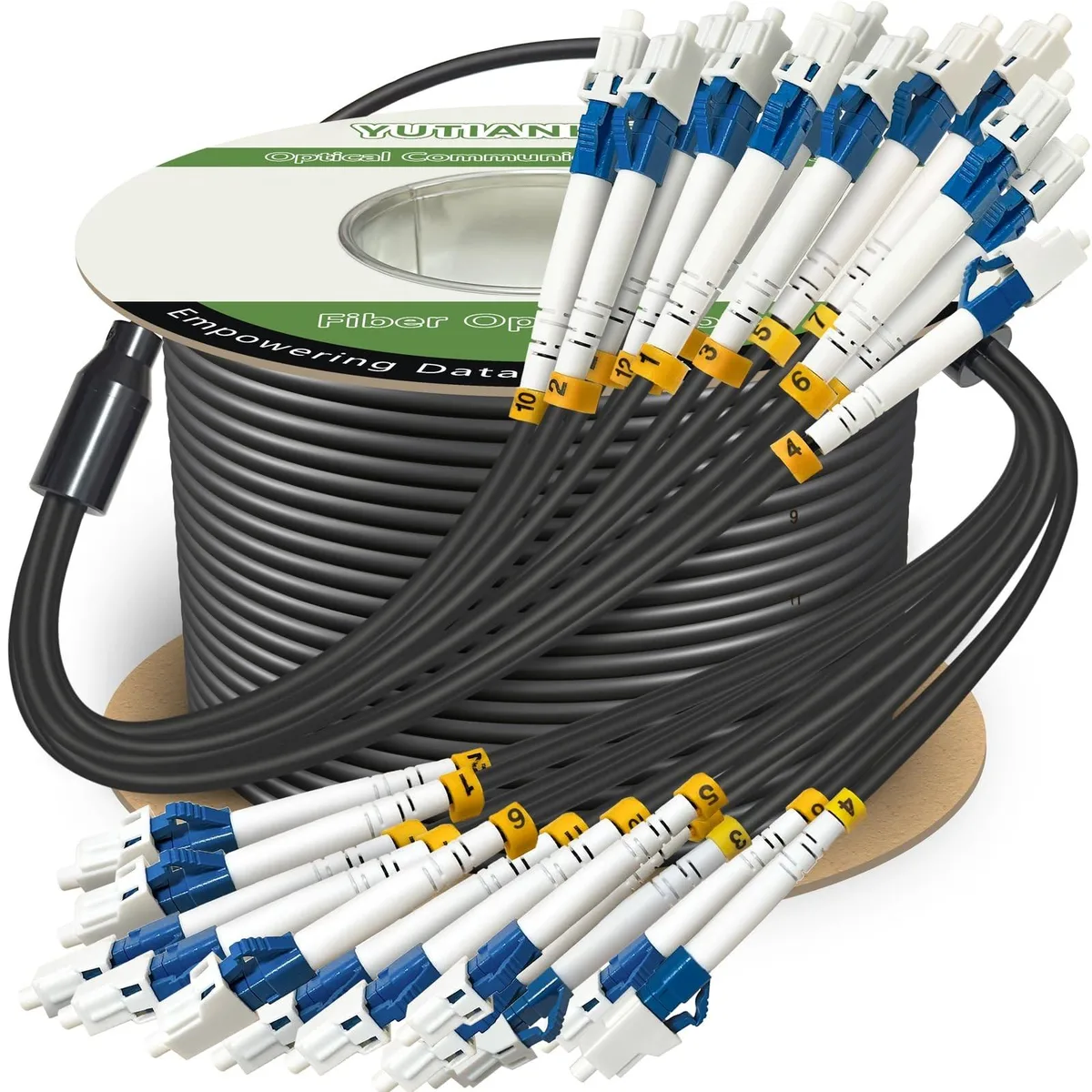 ARENTI ARENTI 12 Core OS2 Single Mode Armored Fibre Optic Cable 120ft 37m LC to LC — product photo