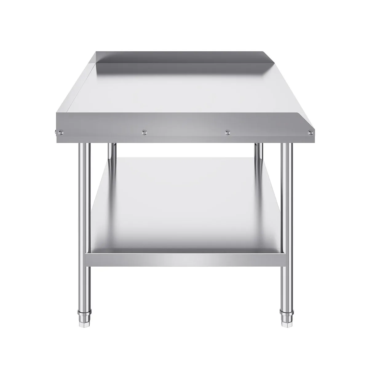 VEVOR VEVOR Stainless Steel Work Table 30 x 48 x 26 Inch 3-Sided Backsplash Adjustable Height Specialty Appliance — product photo