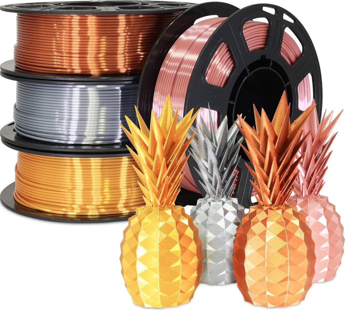 BFKK BFKK Silk PLA Filament Bundle 4 Colours 1.75mm 250g Each 1Kg Total 3D Printers Accessories — product photo