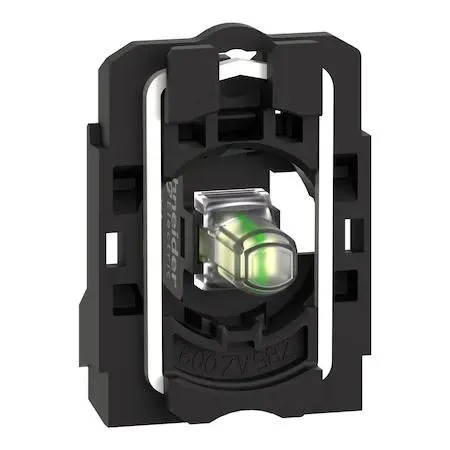 White 22 mm Schneider Electric LED lamp module, screw terminals, full-voltage 120 V AC, plastic body