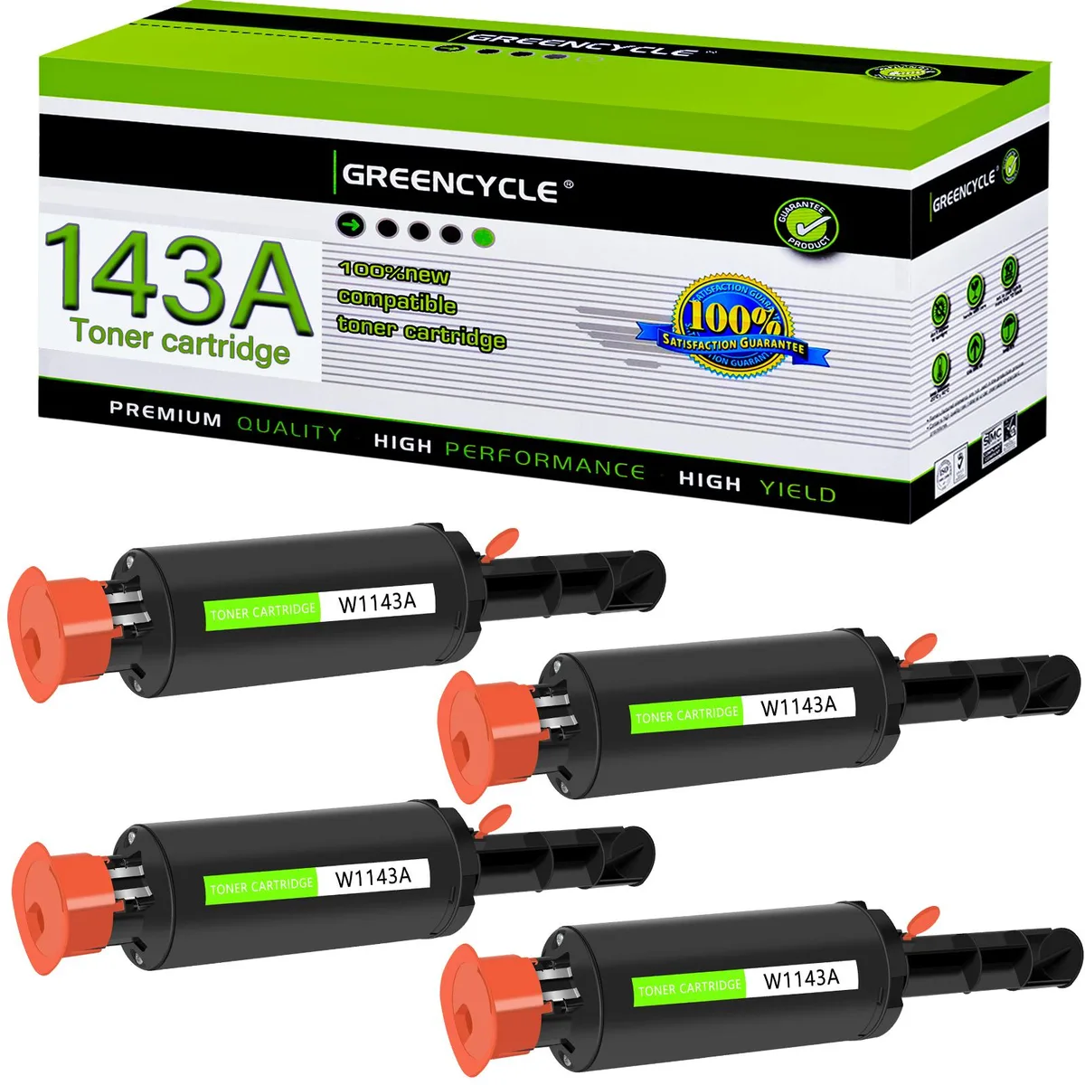 GREENCYCLE GREENCYCLE W1143A Compatible Toner Cartridge 4-Pack Black — product photo