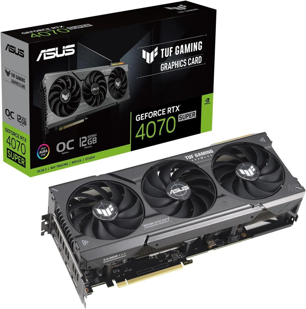 ASUS ASUS TUF Gaming GeForce RTX 4070 SUPER OC Edition 12GB GDDR6X graphics card — product photo
