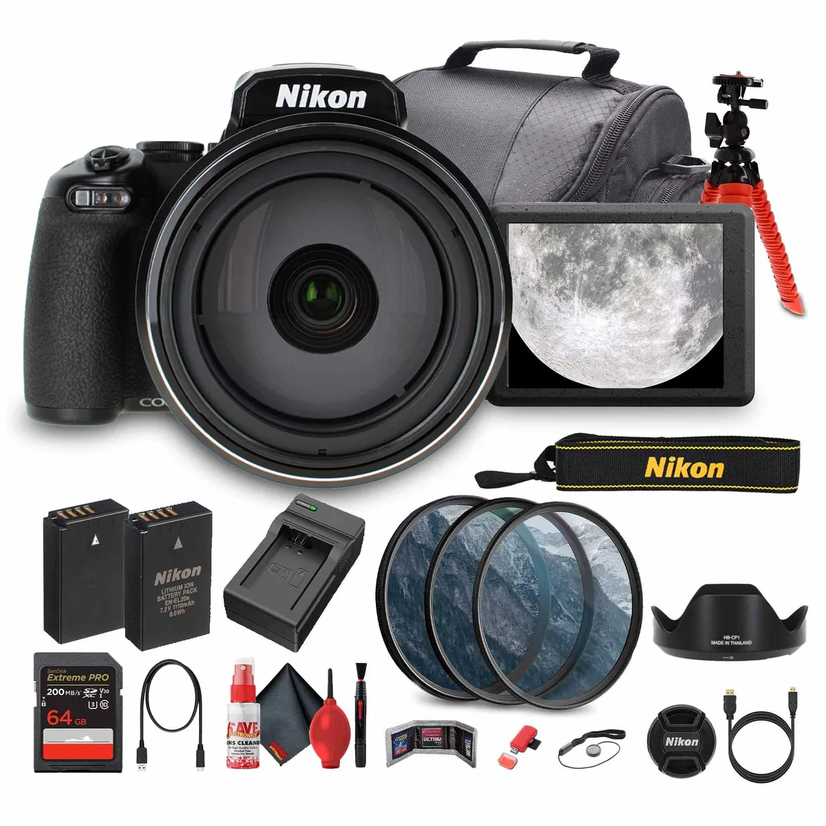 Nikon Inc Nikon COOLPIX P1100 125x Super Zoom Camera Kit 64GB — product photo