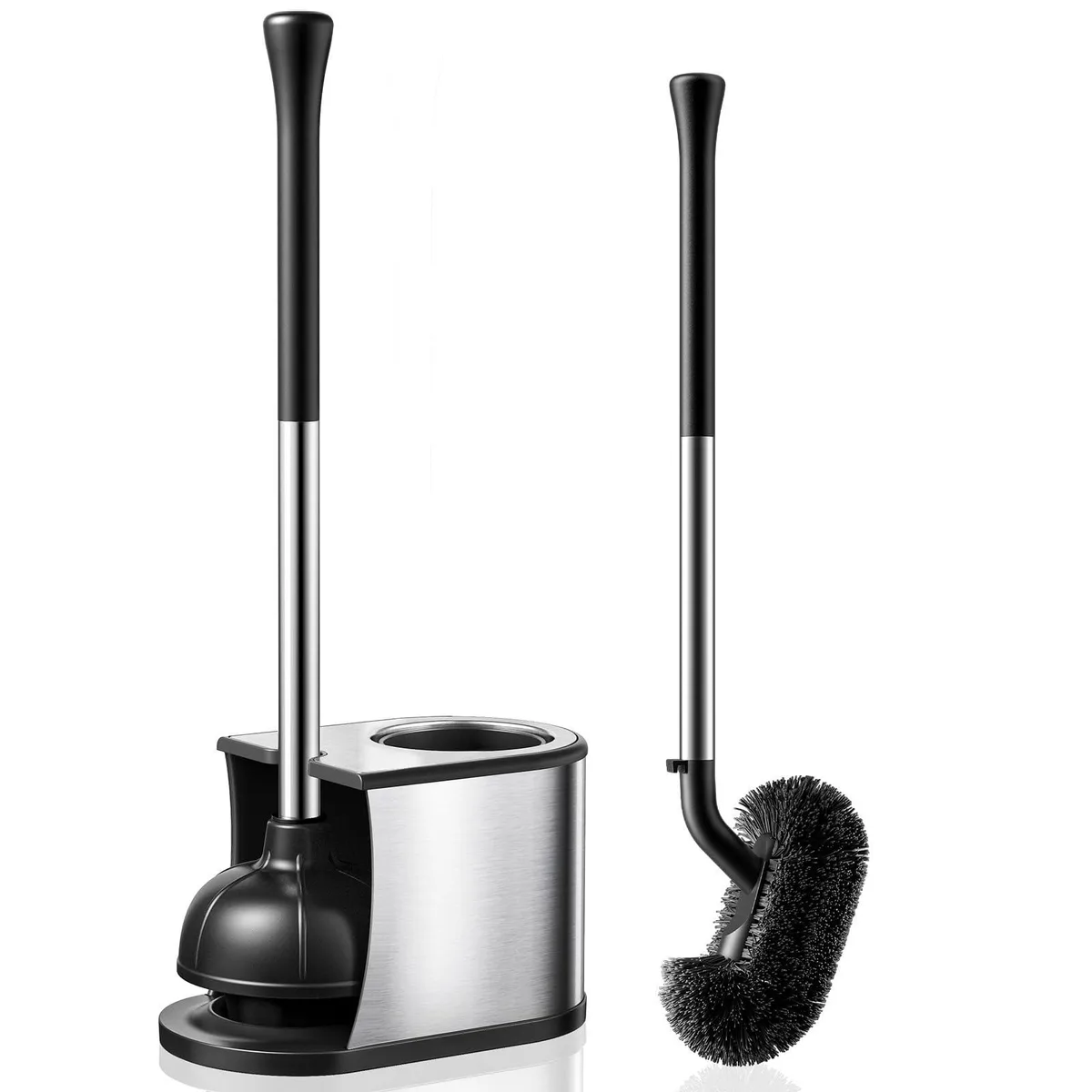 Toilet Plunger and Brush Set 2 in 1 Stainless Steel 304 — product photo