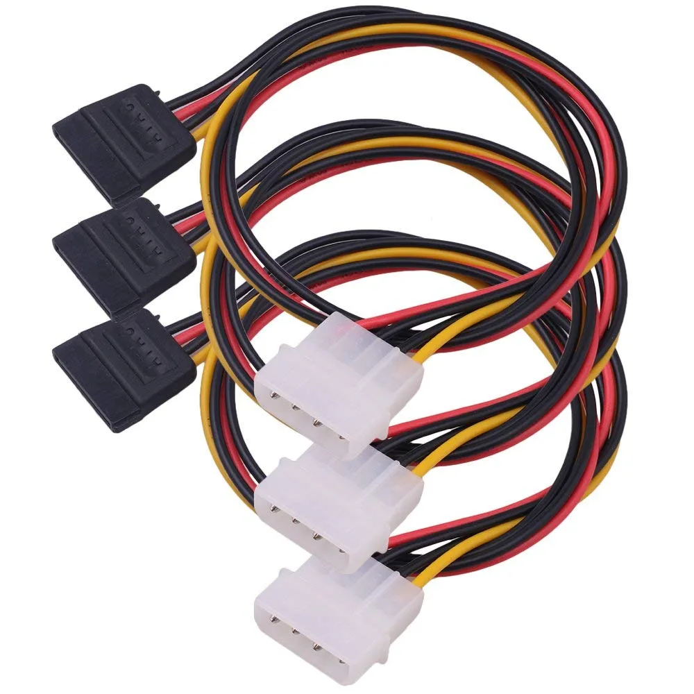 Shenzhen Aimilai Technology Co.Ltd. Shenzhen Aimilai Technology Co.Ltd. 4 Pin Molex to SATA Power Cable Adapter 3 Pack 19.6Inches — product photo