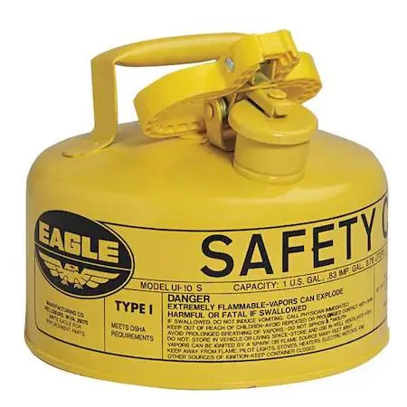 EAGLE EAGLE UI10SY Type I Safety Can, Galvanized Steel, 1 gal, Self-Closing Lid — product photo