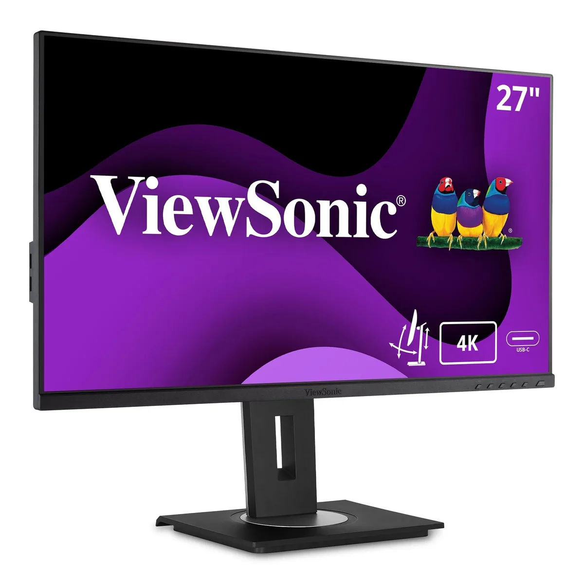 ViewSonic ViewSonic VG2756-4K 27" 4K IPS Docking Monitor 90W USB-C 40° tilt 2 in 1 accessory — product photo