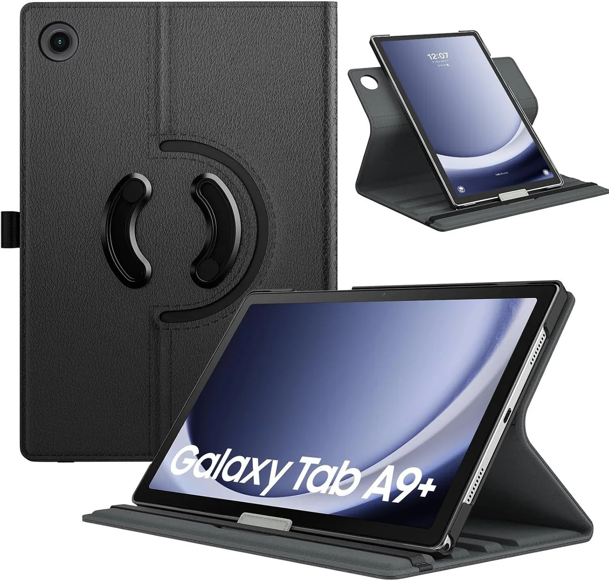 Kootion Kootion 11 Inch Rotating Case for Galaxy Tab A9+ SM-X210/X216/X218 2023 Black — product photo