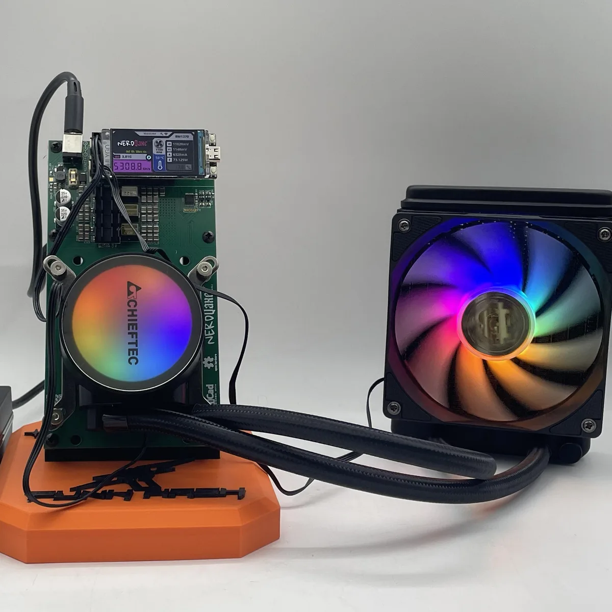 NerdMiner NerdQaxe++ Bitcoin Miner BM1370 4.8TH/s 76W Water Cooling — product photo