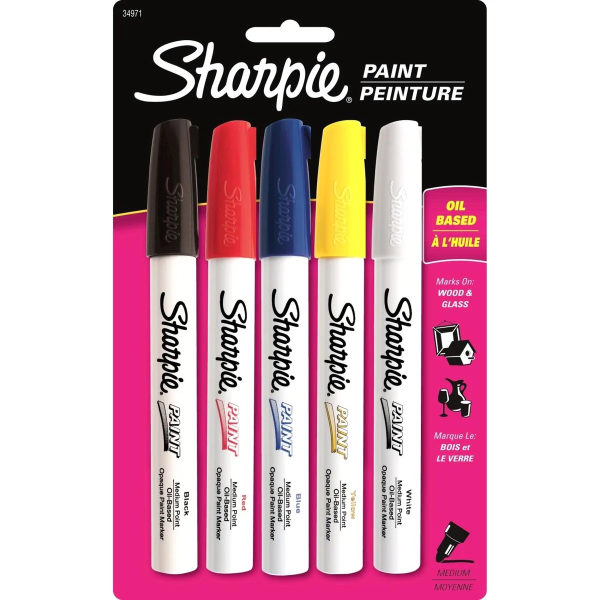 Sanford Sanford 34971PP Sharpie Oil-Based Paint Marker Medium Point 5 Pack — product photo