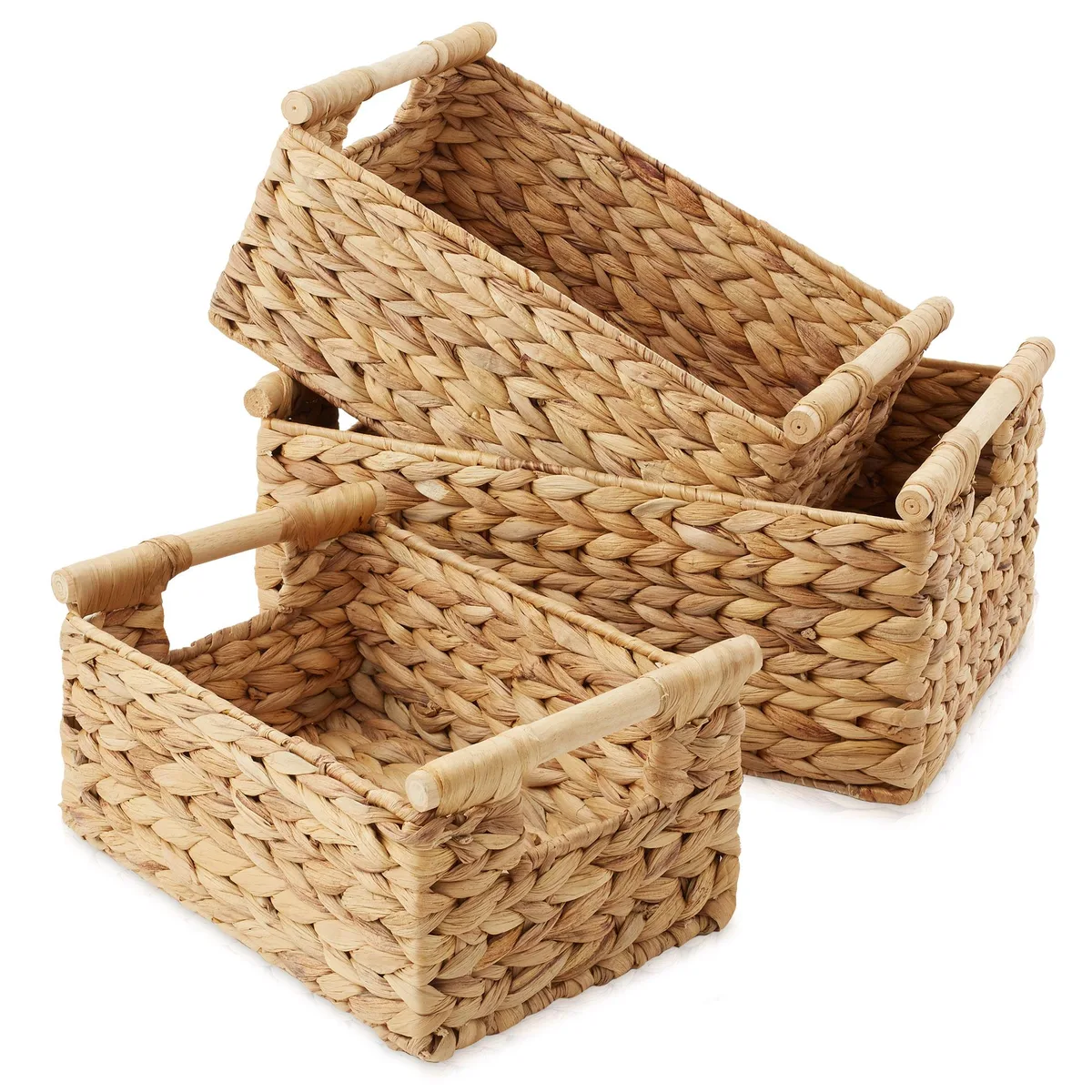 Casafield Casafield Water Hyacinth Storage Baskets Set of 3 Natural — product photo