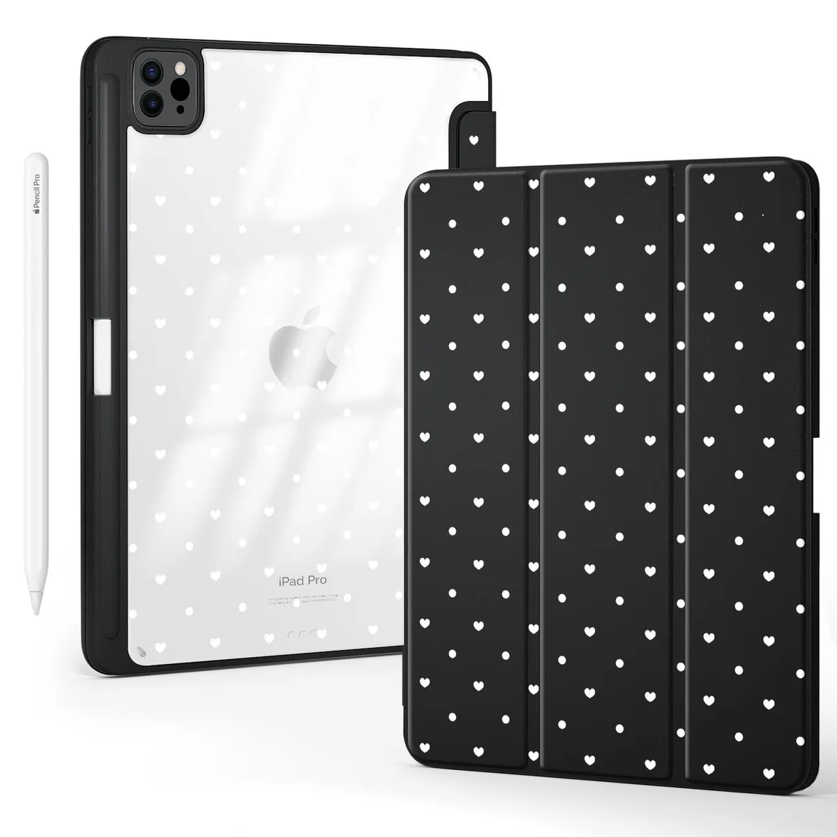 ARENTI ARENTI iPad Air 11 2024/2025 Case Polka Dot Heart Black 2 in 1 accessory — product photo