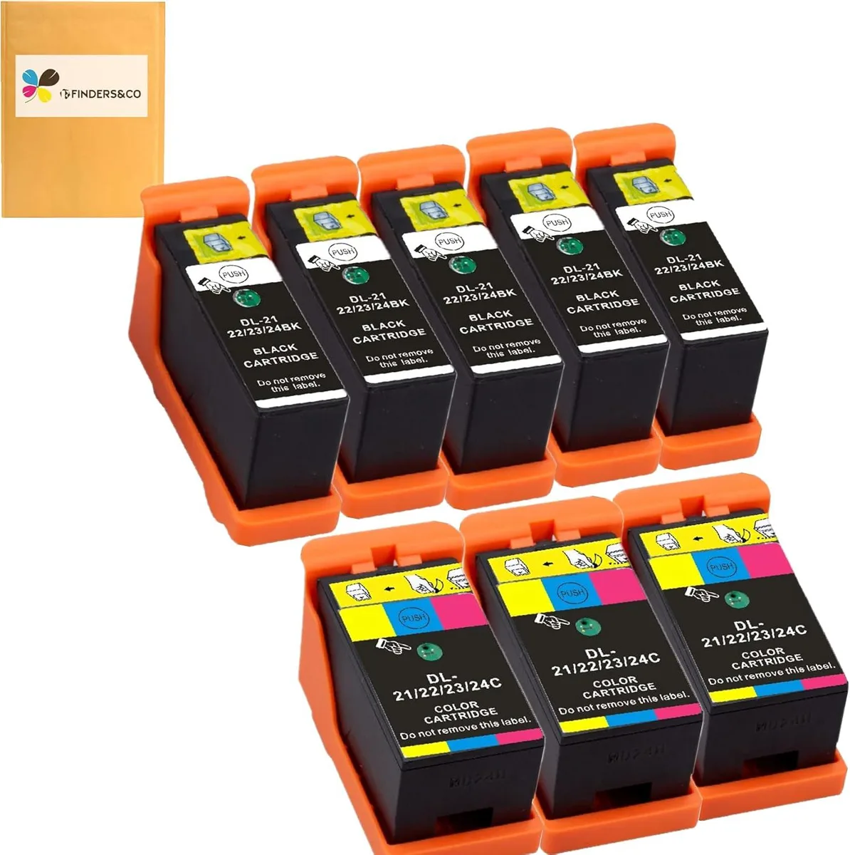 NShi NShi Dell Series 21 8-Pack Ink Cartridges (5 Black, 3 Color) 3d printers accessory — product photo