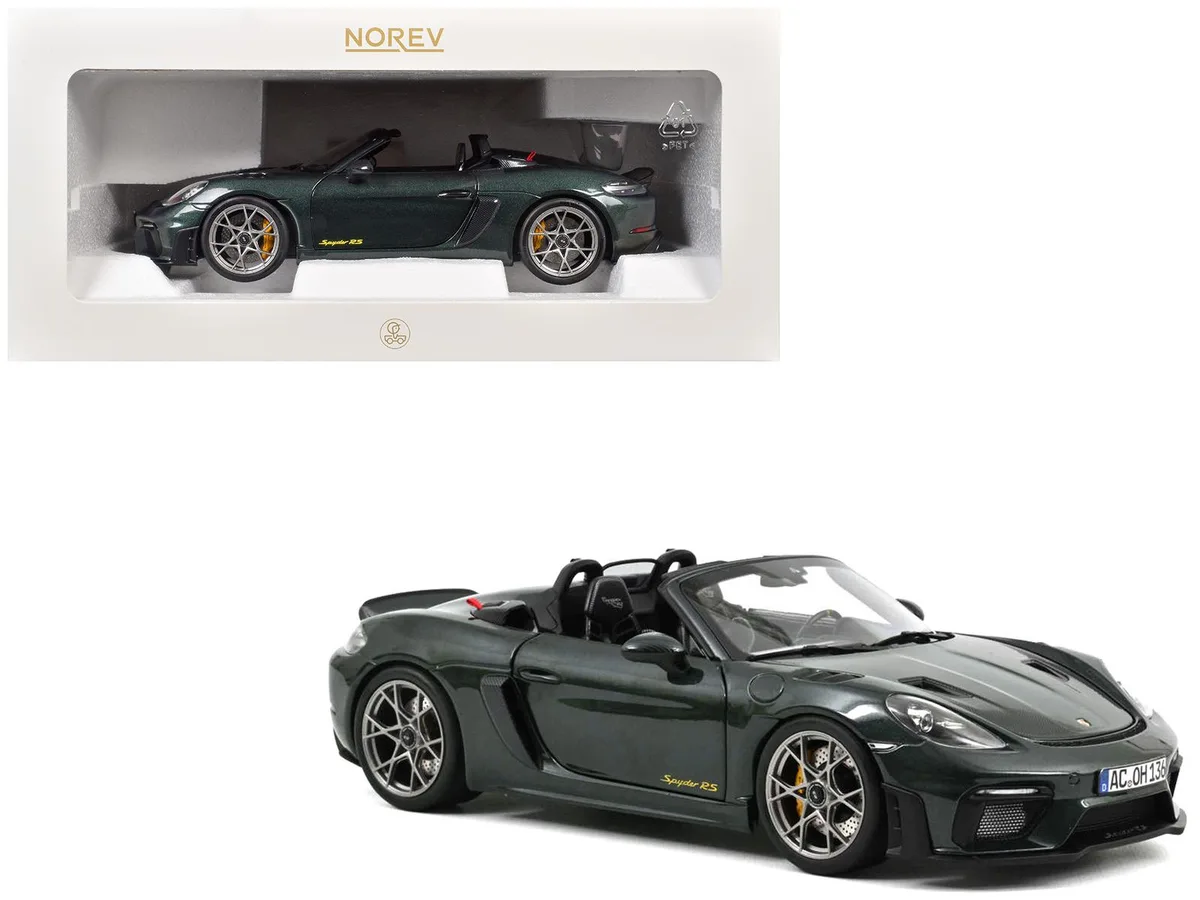 Norev Norev 2023 Porsche 718 Spyder RS Weissach Pack Forest Green 1/18 hobby collectible — product photo