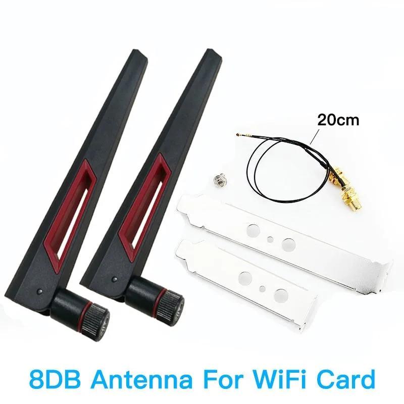YINGHUA YINGHUA 2×8 dBi Dual Band M.2 IPEX MHF4 U.fl 20cm 30cm RP-SMA Antenna Set for Intel AX210 AX200 9260 9560 — product photo
