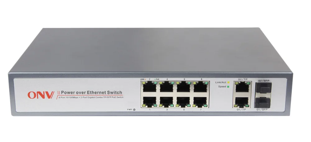 Optical Network Video Technologies Optical Network Video Technologies ONV-POE31108PFB-at 10-port PoE network switch — product photo