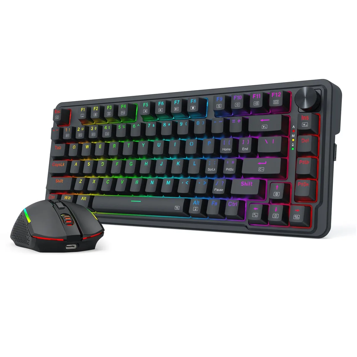 Redragon Redragon RED-S168-R33BK gaming keyboard 81 keys linear red switch with mouse — product photo