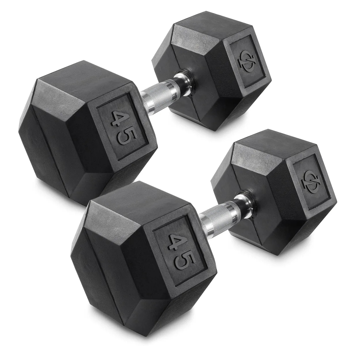 Philosophy Gym Philosophy Gym Rubber Coated Hex Dumbbell Pair 45 lb weight training — product photo