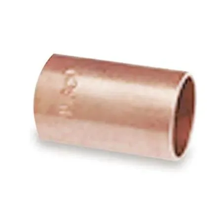 Copper coupling without stop, 1 inch tube size, wrot copper finish
