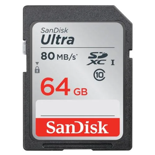 SanDisk SanDisk Ultra 128GB (2x 64GB) SDHC Class 10 80MB/s memory card — product photo