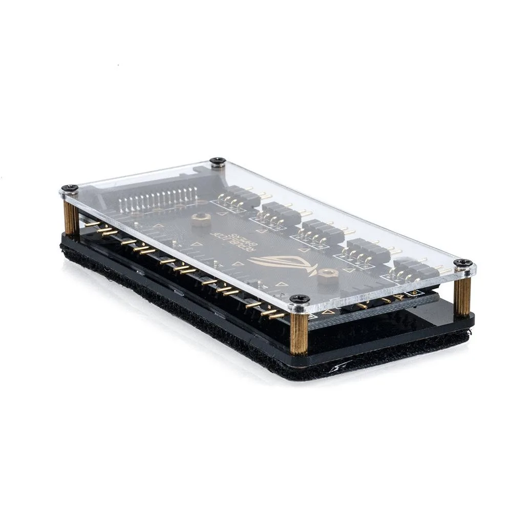 Corn Electronics Corn Electronics 10 Way 5V RGB LED Splitter Hub with PMMA Case and Magnetic Standoff — product photo