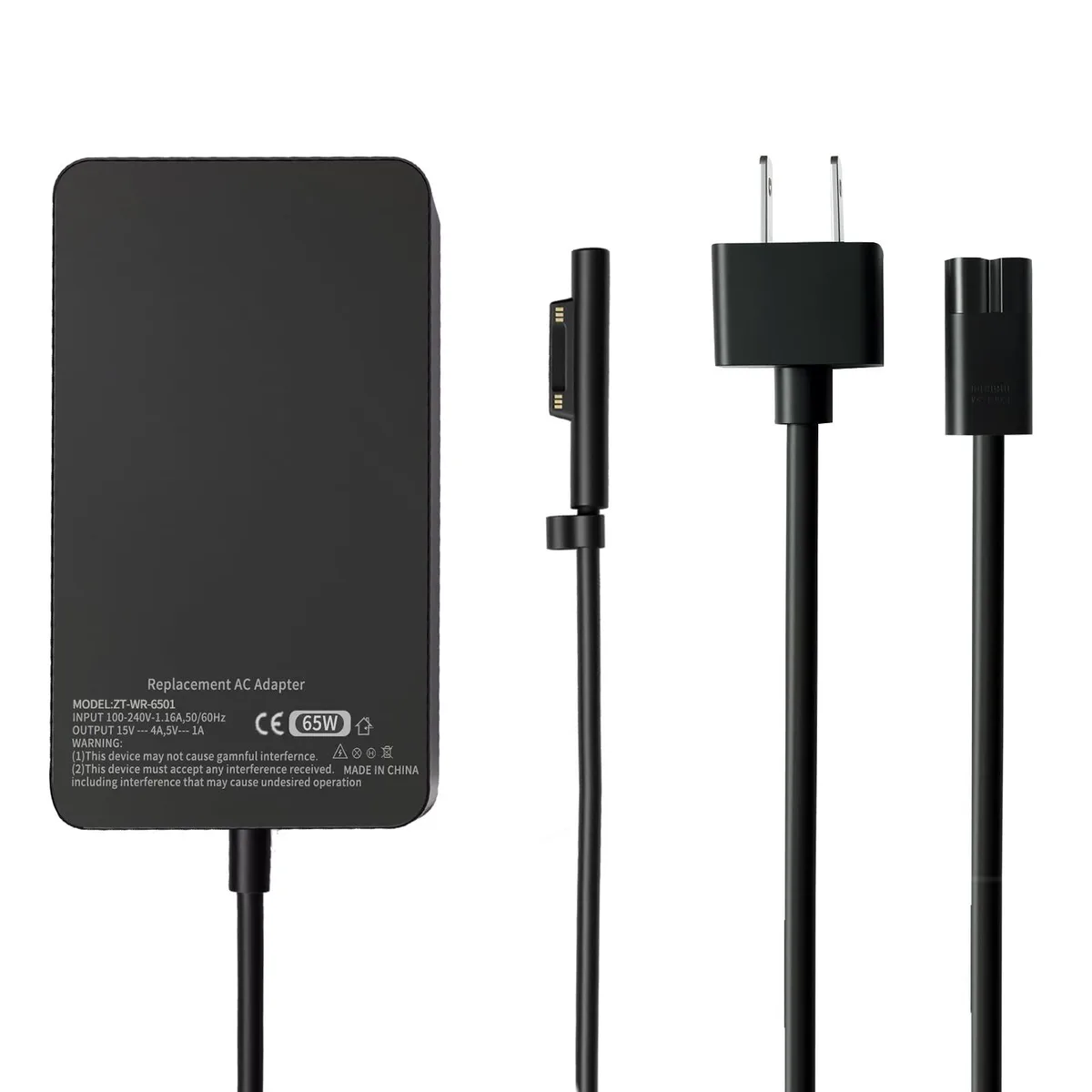  NEGENTTREN ZT-WR-6501 65W AC adapter for Microsoft Surface — product photo