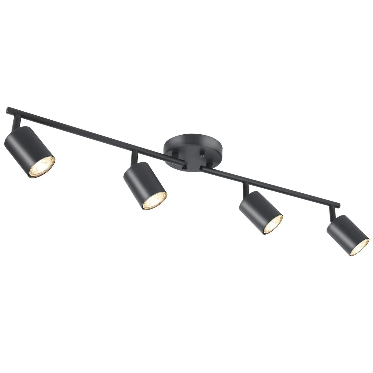 Matte black four-light track kit, 30 inch bar with rotatable heads