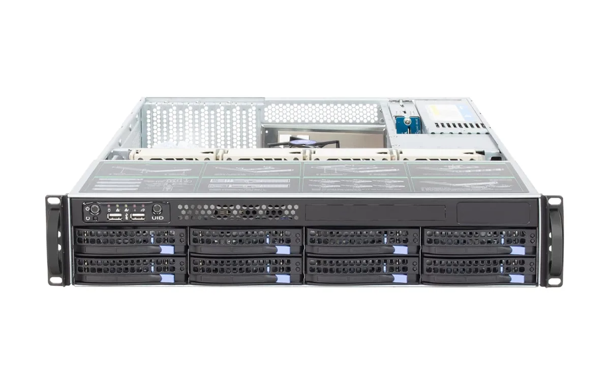 Shenzhen Junxiangcheng Technology Co., Shenzhen Junxiangcheng Technology Co., 2U 8-bay 6Gb/s SATA hot-swap server chassis — product photo
