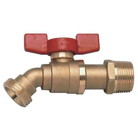 Brass boiler drain valve with tee handle and male NPT inlet