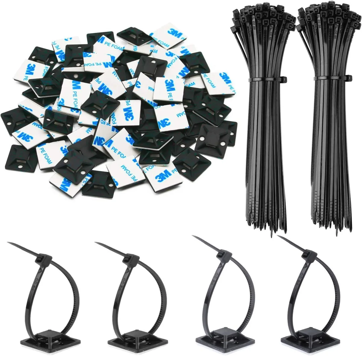 Ennovor Ennovor 140 Pack Cable Tie Mounts Kit Black accessory — product photo