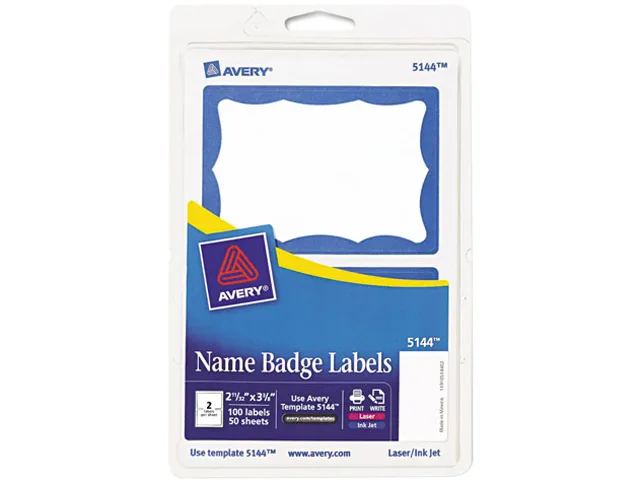 Avery Avery 5144 Border-Style Blue Name Badge Labels 100 Pack — fotografija proizvoda