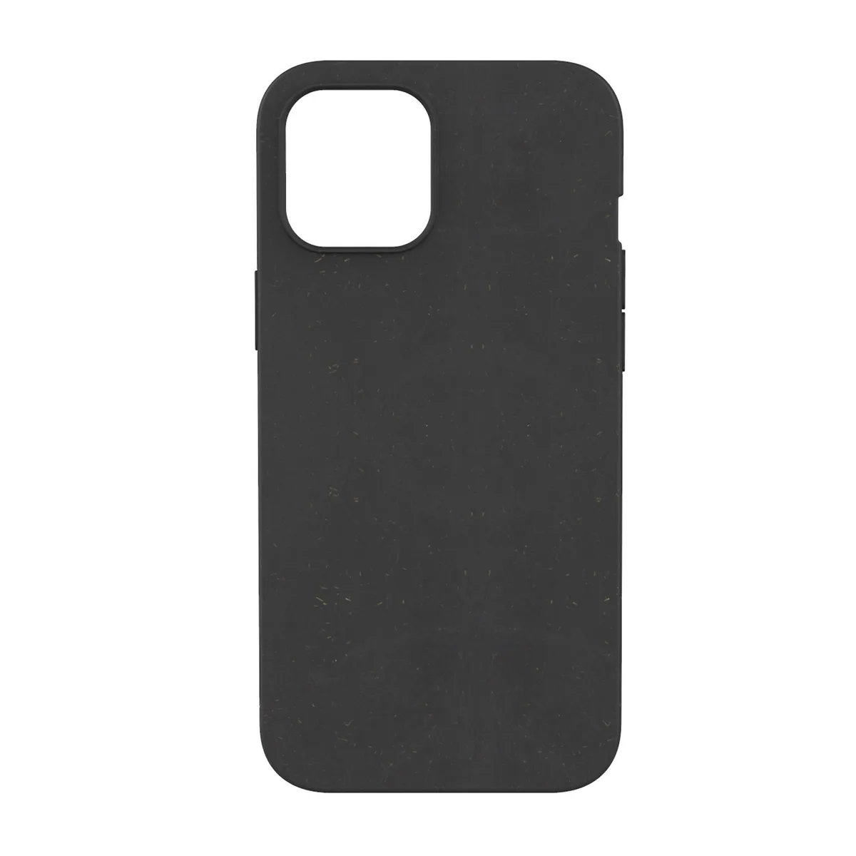 Black compostable protective case for iPhone 12 Pro Max, smooth flexible finish