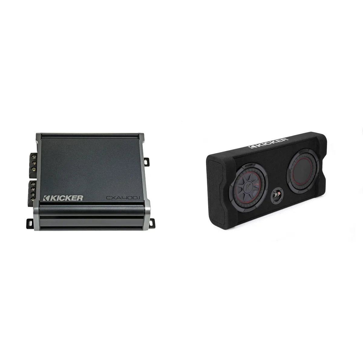 KICKER KICKER Comp RT 8" 48TRTP82 Enclosure + 46CXA4001 Amp — product photo