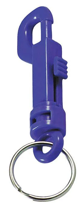 Blue plastic key clips in a pack of 25