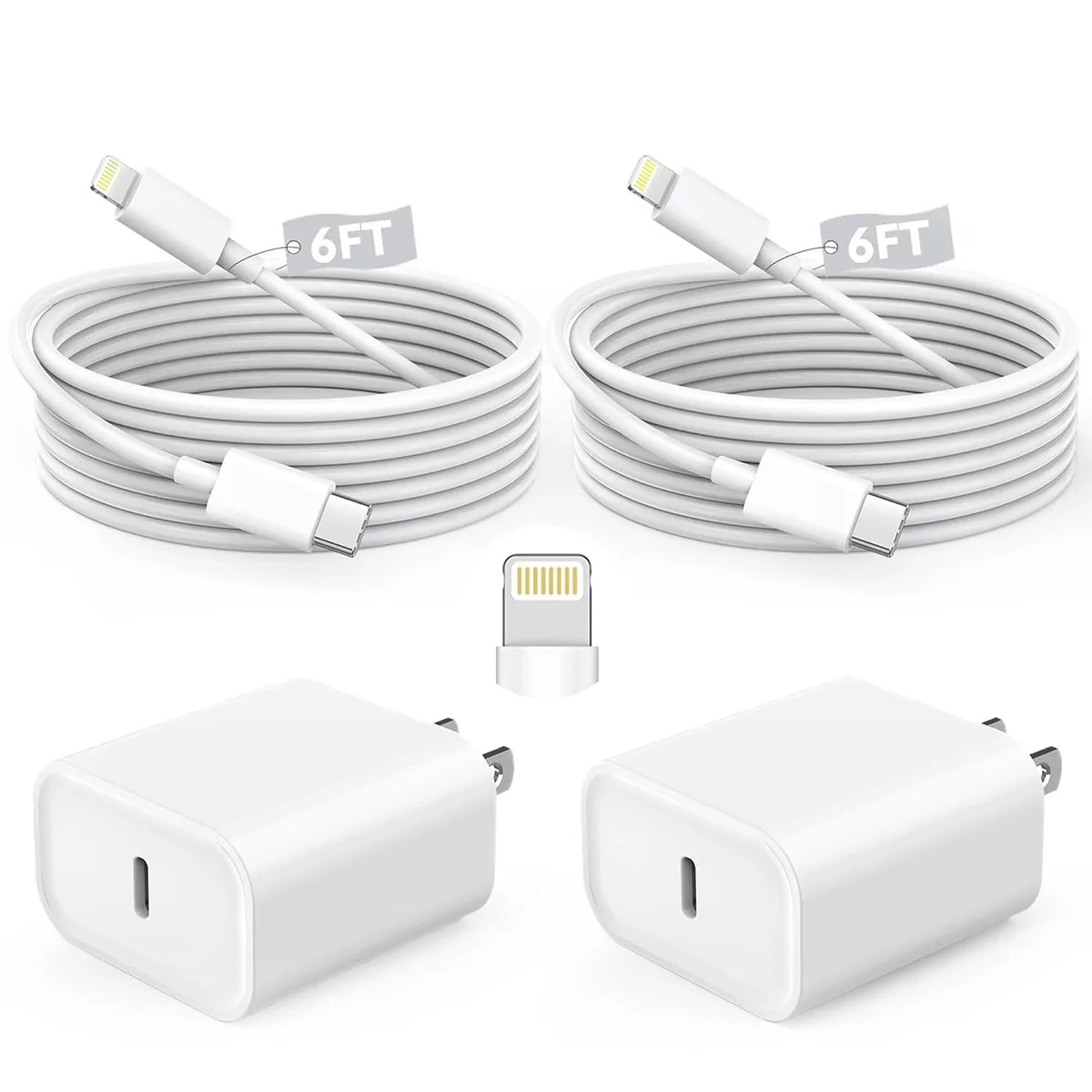 Kootion Kootion 2Pack USB C Wall Charger 6FT Type-C to Lightning Cable iPhone 14 13 12 11 — product photo