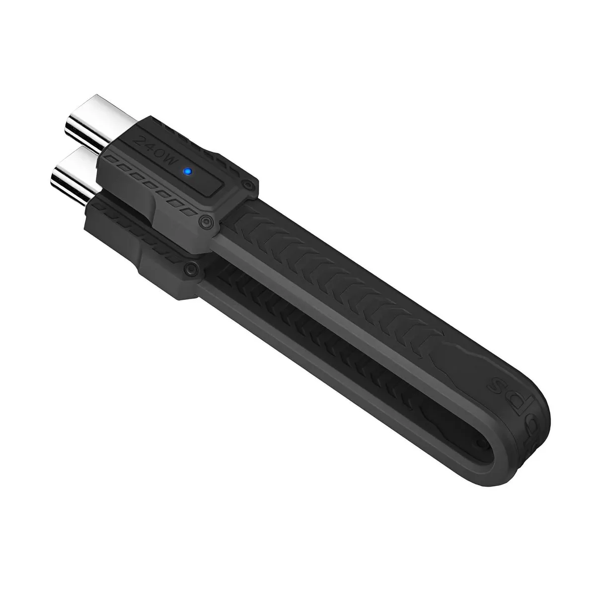 Fervit Fervit USB 5.0 80Gbps 240W Flat Slim FPC Cable 13cm Lanyard Strap Chain Black — product photo