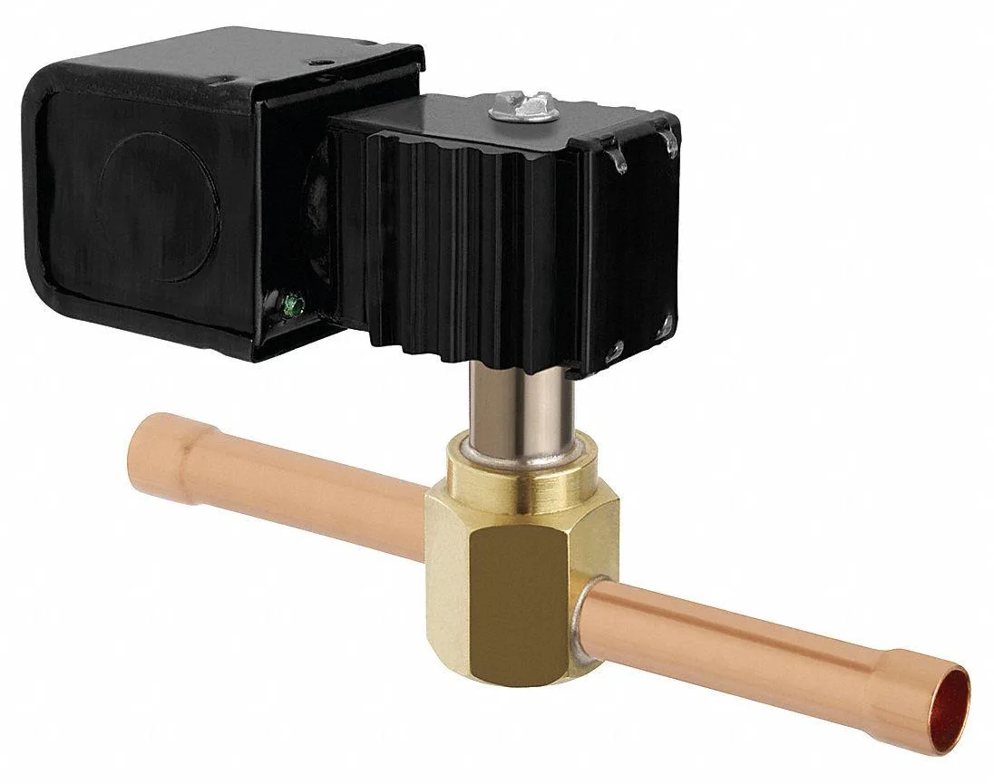 Parker Parker R22E52 Refrigeration Solenoid Valve 650 psi ODF 1/4 inch connection — product photo